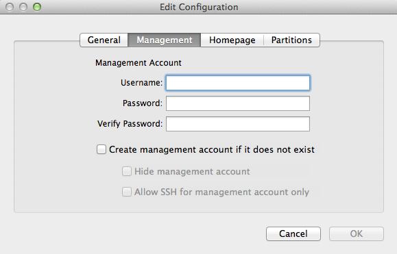 Unlike standard images, you can easily make changes to configurations without rebuilding them. Creating a Configuration 1. Open Casper Admin and authenticate to the JSS. 2. Click New Config. 3.