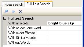 Example Search: Enter 'bright blue sky' into the All Words box.
