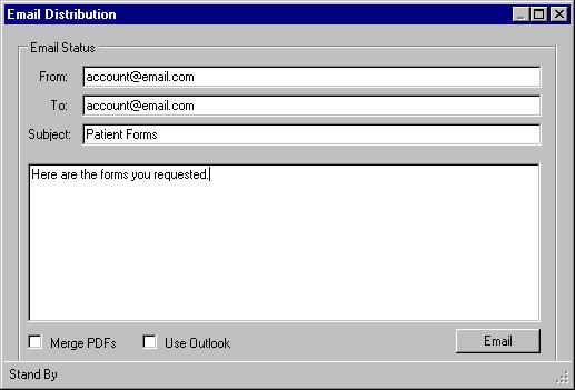 Finding and Viewing Forms with the ECR Vault Client Figure 21: Emailing a patient's forms 3. Enter your email address or the email address of the sender into the From box. 4.