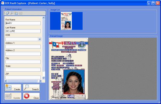 Figure 43: Optical Character Recognition Patient Records Mode - Update Patient Information using Optical Character Recognition 1. Click the Scan or Import button to scan or import images into Capture.
