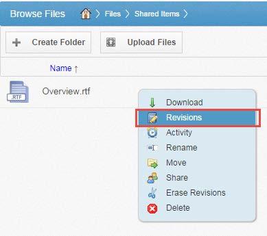 How to View and Restore a Revision When working in the system, you might find it useful to view a list of revisions to a file.