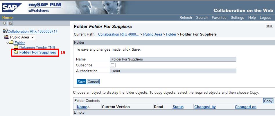 19. Klik pada Folder For Suppliers, ini adalah folder kosong yang memerlukan