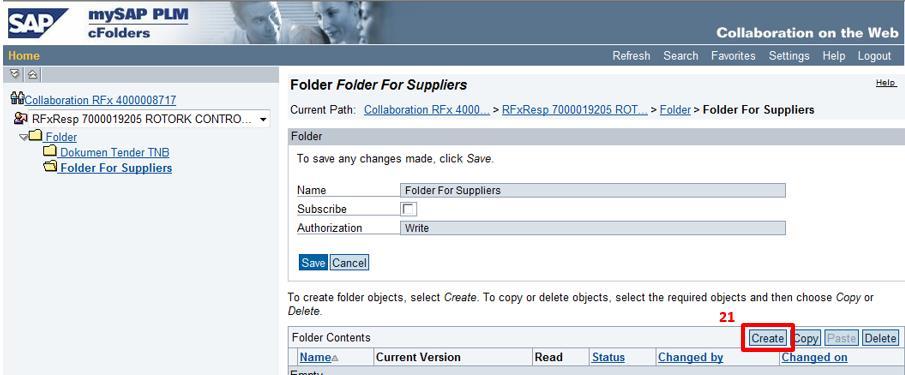 folder bagi Supplier s Response) untuk memuat naik dokumen-dokumen tender yang telah dilengkapkan untuk dimajukan kepada