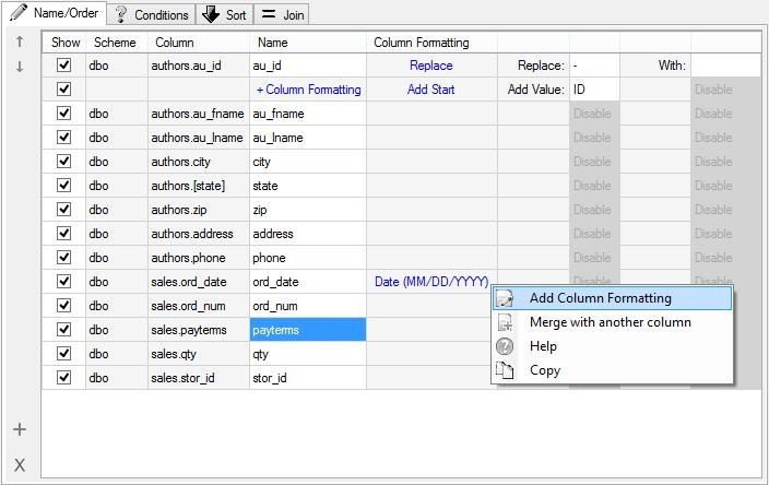 10 Add Column Formatting Right-click the column formatting, and select Add Column Formatting.