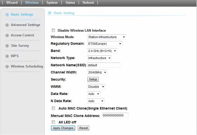 4. Wireless Settings WEP WEP Encryption is the oldest and most available