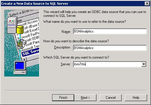 Enter the Name of the Database you created in part a.
