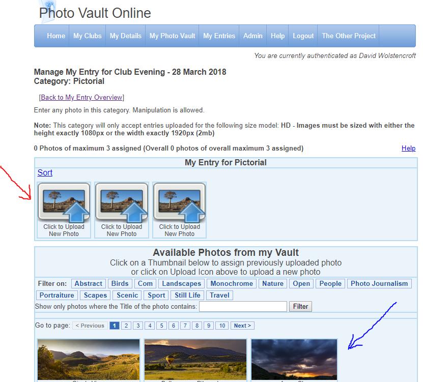 This screen is where all the magic happens. All the images you have already uploaded are shown at the bottom of the screen as indicated by the blue arrow.