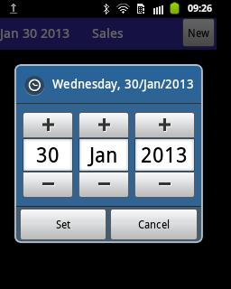 7. USING ASiM IN PHONE 7.1 Using the Calendar in ASiM It is possible in ASiM to reset the date of the transaction you would like to do from the default system calendar.