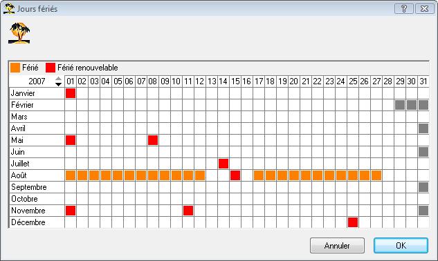 To create a period, move the cursor over the calendar with your mouse.