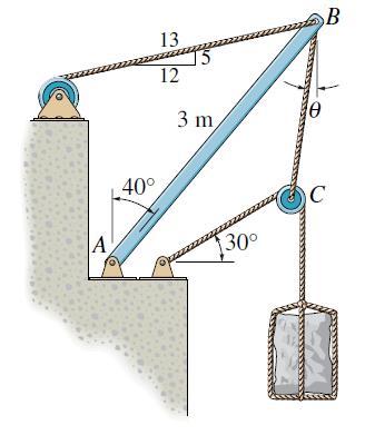 [3] Rigid Body Analysis Page 36 of 53 Name: Student ID: HOMEWORK 3.8.2 6-101 The derrick is used to lift the 300 kg stone with constant velocity.