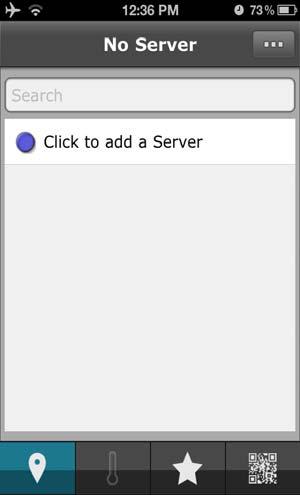 ADDING SERVERS FOR ONE SERVER OR MULTIPLE SERVER MODE If you have elected to configure the vstat Mobile App for One Serve or Multiple Servers, you will be immediately taken to the Locations page.