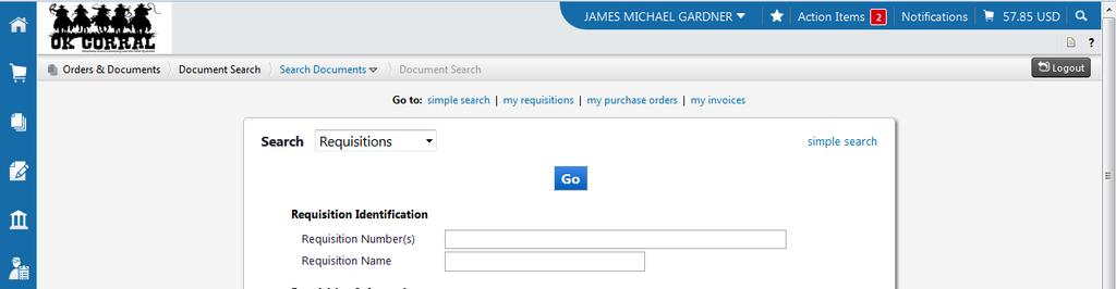 2. For this example we are going to create a Saved Search that looks for Requisitions with the date set at Last Week.