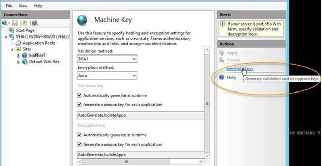 Copy/paste the generated validation and decryption keys to the other front-end web server in the web farm.