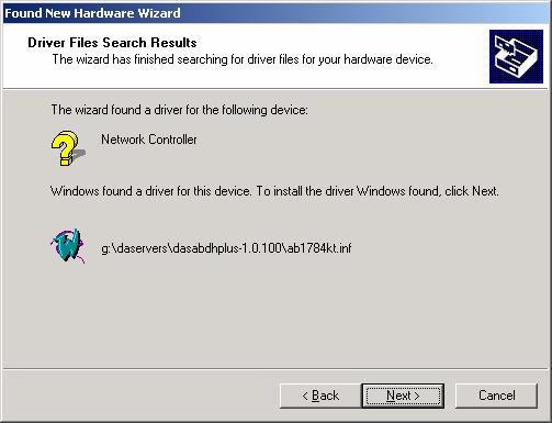 FIGURE 5: DRIVER SEARCH RESULTS 10. Click Next again to begin installation. The Wizard will let you know that the driver for the card has been installed. 11. Click Finish to close the wizard.