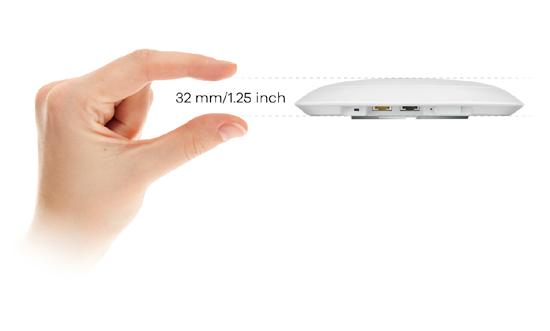 Ultra-slim exterior design Zyxel Nebula NWA1123-AC PRO s ultra-slim exterior (32 mm in height) and understated white color blend perfectly into all kinds of decorations in various buildings with