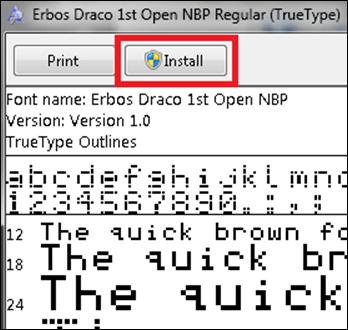 2 LINE FONTS Installation 1. Open the 2L