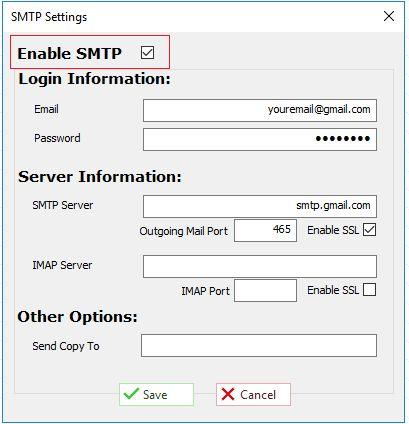 Printer s Plan 2019 What s New and Improved Page 7 In the SMTP settings window enter your email account information and check-in the Enable