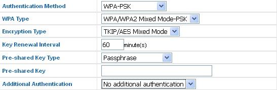 WPA-PSK Figure 6-14 5GHz Wireless Settings - WPA-PSK The page includes the following fields: Object WPA Type Encryption Key Renewal Interval Pre-Shared Key Type Pre-Shared Key Description Select from