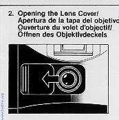 2. Opening the Lens Cover Slide the Lens Cover in the direction of the arrow.