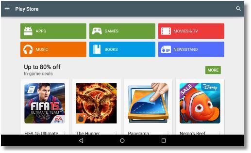 Configure a Google Play account on a tablet if one is not already configured. Searching and installing from Google Play on the tablet 1.