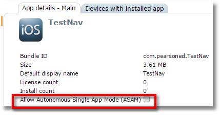 Two things have to be configured to use ASAM. Here's how: 1. The app has to be enabled for ASAM in App Details.