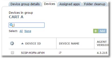 In Control Tower (not on the tablet), select select Device groups from the Organization menu, then click the Android groups tab. 2.