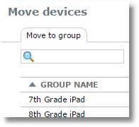 Use the search box at the top of any list to search for a device. The device list table can be exported to a CSV file using the Export button: Use the gear icon to customize the viewable columns.