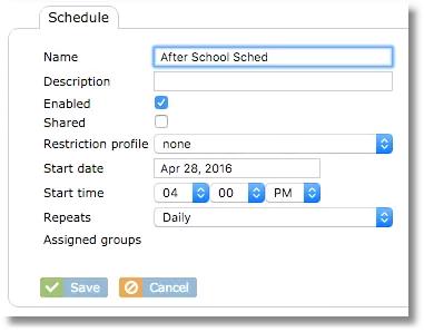 To delete a scheduled profile task: Select the schedule(s) to delete and click the Delete button To temporarily prevent a scheduled task from running: Use the Disable button to disable a scheduled