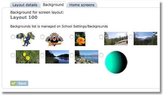 1 Setting a background image for a Screen Layout When creating or editing a screen layout, the Background tab