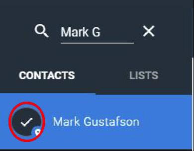 List Creation version #2: Another way to create a list is to simply select the icon next to each contact name directly from the contact