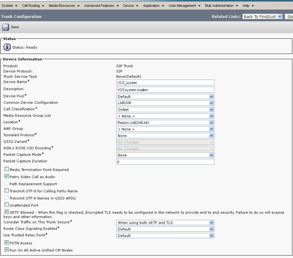 Enabling endpoints registered on VCS to call endpoints registered on Unified CM 11.