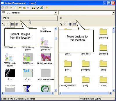 UTILITIES MENU Design Management. Design management is used to move, copy or mass delete files.