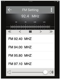 5. Tap "FM Set" to FM radio. 6. Tap "Mode" to light effect.