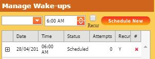 3.9.2 Canceling Wake-ups Wake-ups can be canceled through the PMS, the guest wake-up schedule IVR, or the Guest Details portion of the SmartVoice Hospitality Portal.
