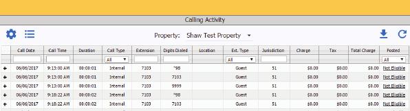 4. Calling Activity The SmartVoice Hospitality Portal will allow users with permission to view the calling activity that has occurred in your hotel.