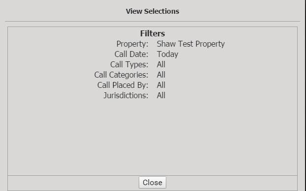 4.2.6 Jurisdictions (optional filter) A list of all the calling areas will appear. Select one or more areas to view by selecting the check box to the left of the jurisdiction description and code.