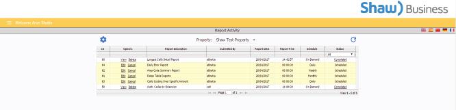 1 Access Reports To access existing reports, create new reports, or schedule reports, click on Report Activity from the hamburger menu on the left hand side of the SmartVoice Hospitality Portal.