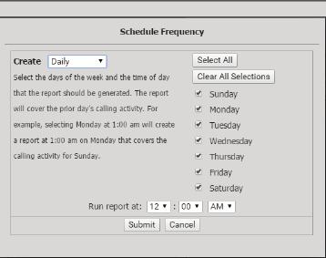 Select the desired schedule from the dropdown menu and fill in the applicable parameters as explained.