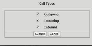 6.3.7 Call Types (optional filter) Select the check boxes next to the call types to include in the report.
