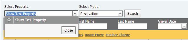 1 Property Selection To select the hotel property to view: 1) Click on the drop down menu beneath