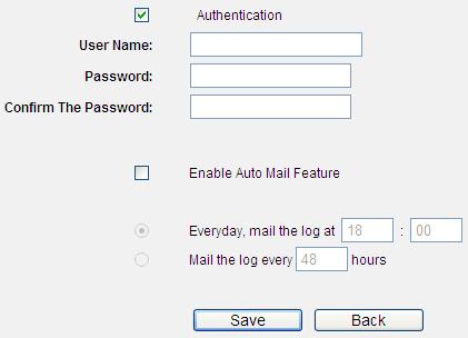 Only when you select Authentication, you have to enter the User Name and Password in the following fields. Figure 5-100 Mail Account Settings - Authentication Click Save to keep your settings.