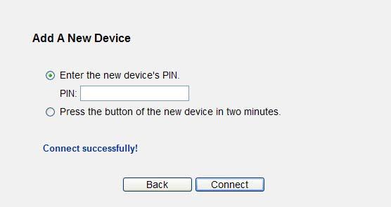 Step 3: For the configuration of the wireless adapter, please choose the option that you want to enter PIN into the Router in the configuration utility of the WPS, and click Next.