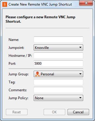 VNC Shortcuts Use BeyondTrust to start a VNC session with a remote Windows system.