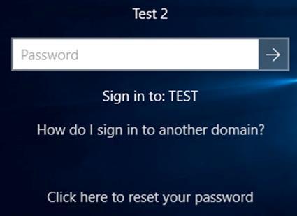 1.9 Reset password with SecurEnvoy secret questions Domain password reset, using SecurEnvoy secret questions.