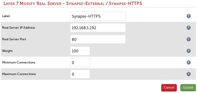 TLS/SSL Termination Options for External VIP Re-encryption is possible between the load balancer and the SYNAPSE servers (aka SSL bridging). Please see page 17 for more details.