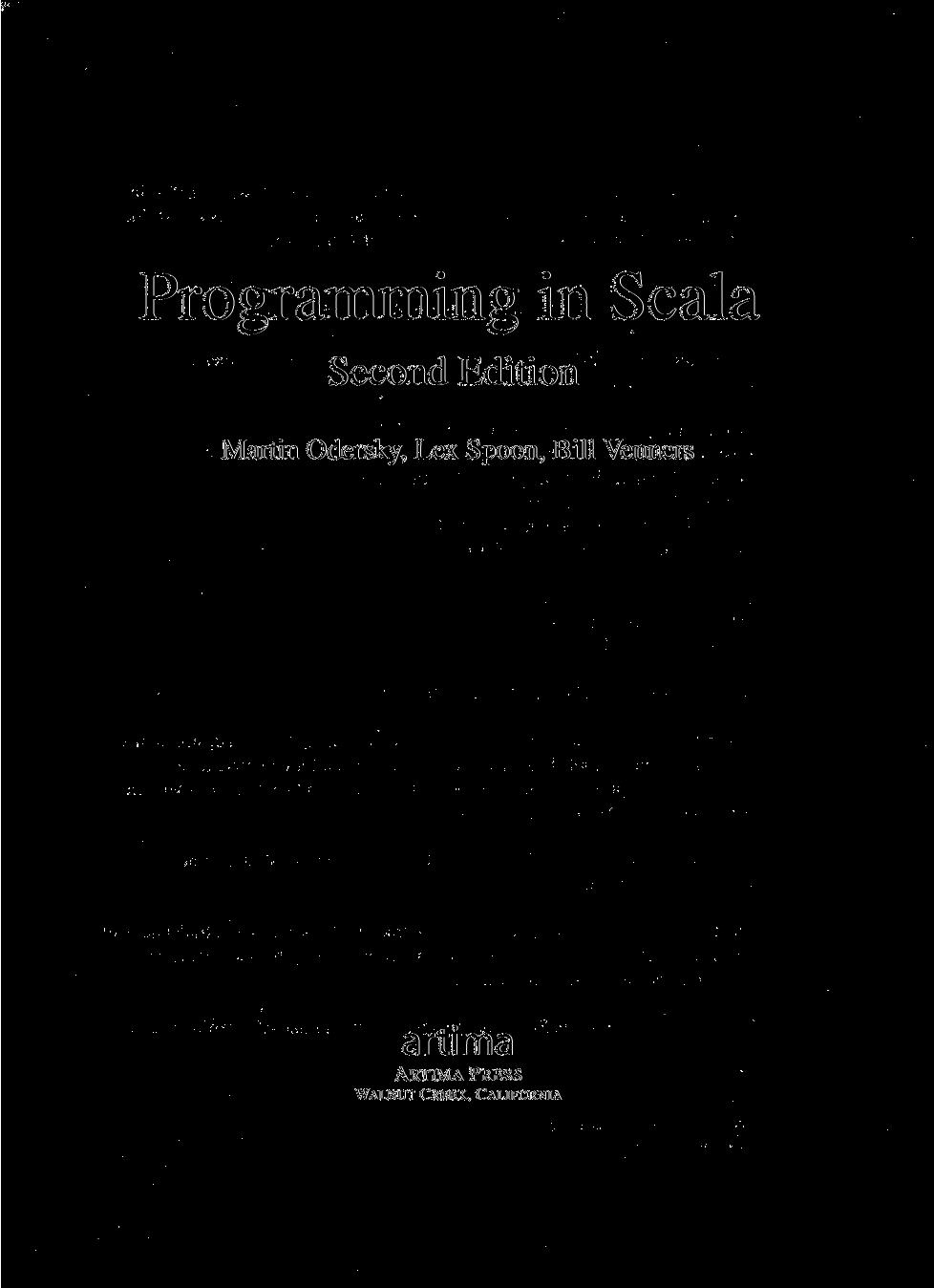 Programming in Scala Second Edition Martin Odersky, Lex