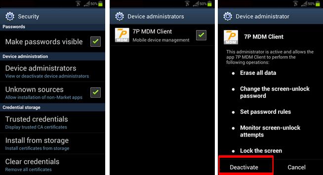 7 Remove (uninstall) the MDM Client This section describes the removal (uninstall) process of the MDM Client from the user's device.