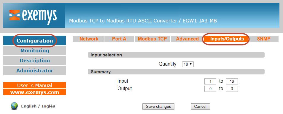 10 INPUTS AND OUTPUTS The Model "EGW1-MB-1C0-10C-IA3-IS" has Inputs / Outputs and everything related to them is explained in the following chapter. 10.