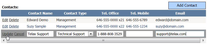 0 Document Date: January 11, 2013 The Contact List screen is a simple directory only viewable by users with access to this specific screen. It is offered as an alternative contact manager.