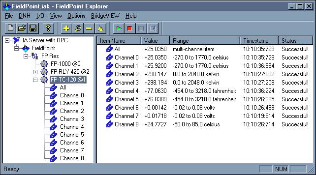 Chapter 4 Installing and Using the FieldPoint Software read and write values of these I/O items to verify that your FieldPoint system has been correctly installed and configured.